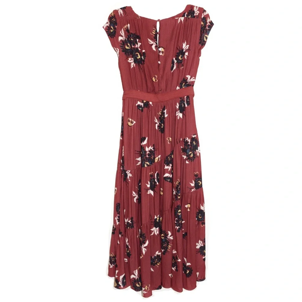 Free People All I Got Floral Maxi Dress Red Combo - Picture 7 of 12